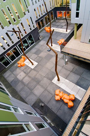 ROC Vijfkamplaan Eindhoven : binnenplein : odeon architecten
