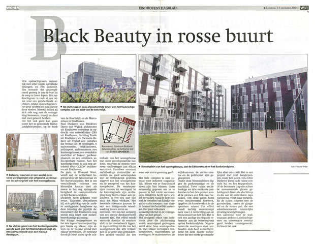 Marconiplein Eindhoven : Black Beauty in rosse buurt : De Obelisk : Odeon Architecten